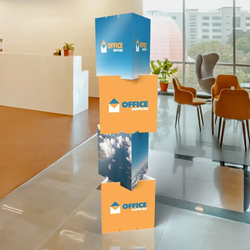 Stacking Cardboard Totem Office Supplies In Context