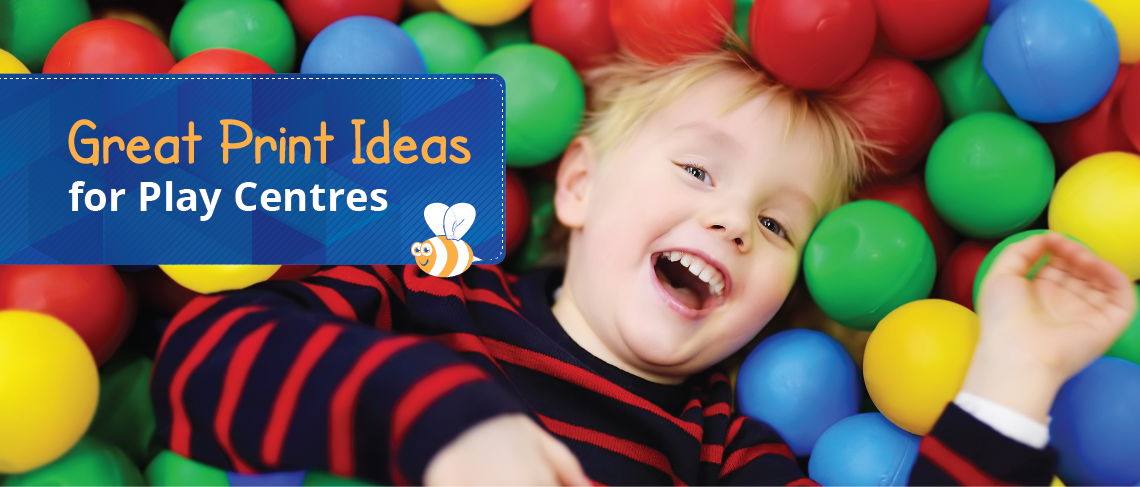great print ideas for play centres boy in ball pit
