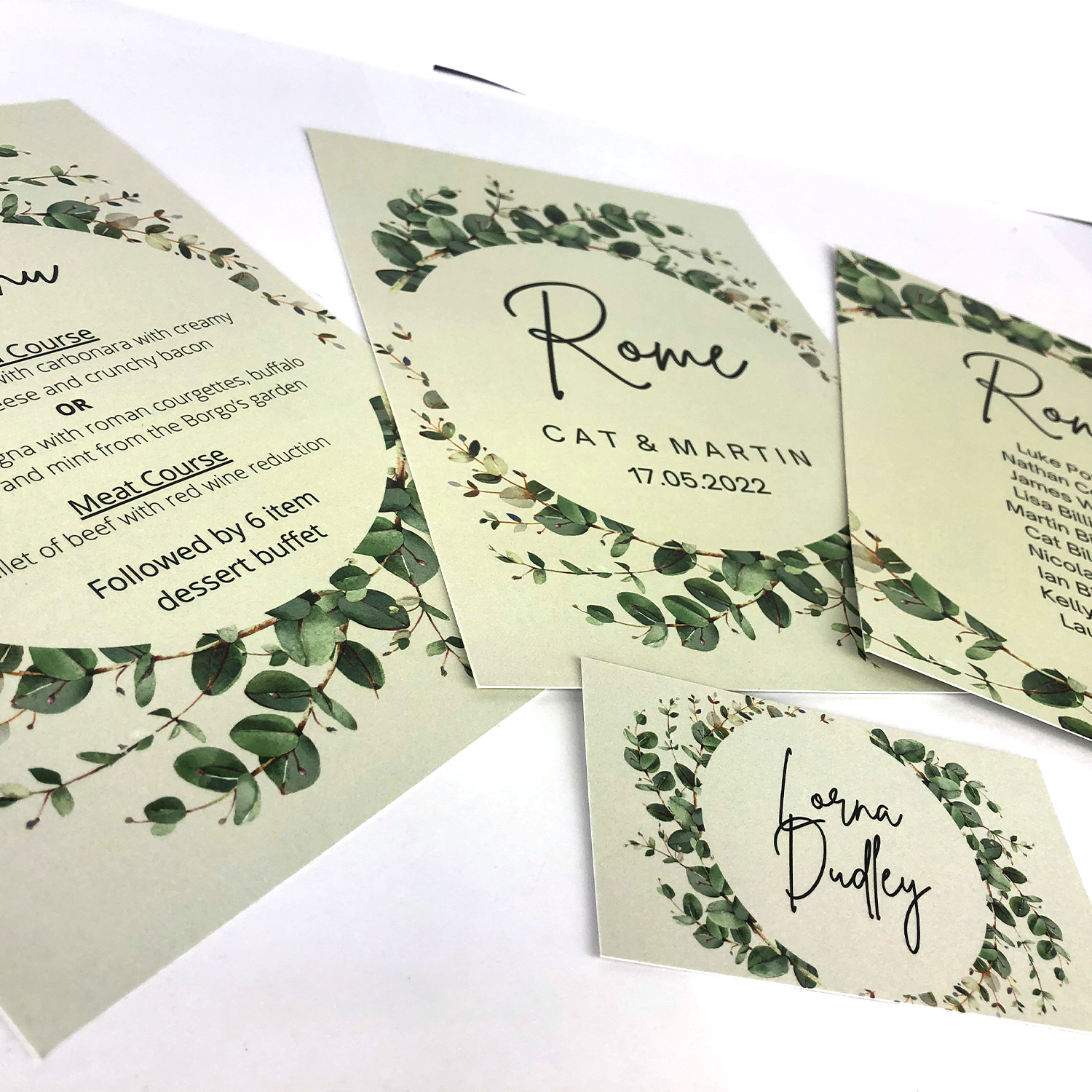 Wedding stationery on white background