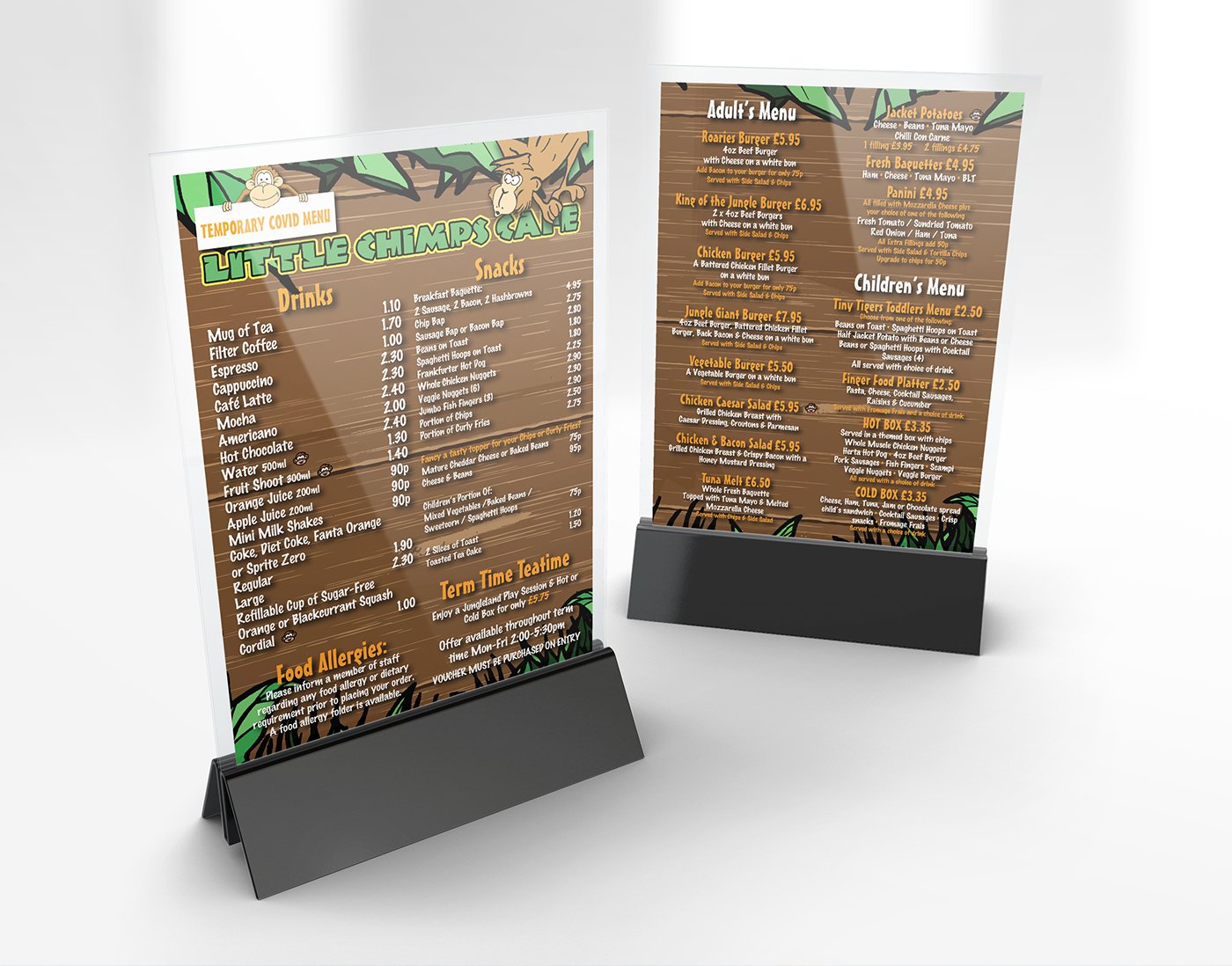 Menu mockup