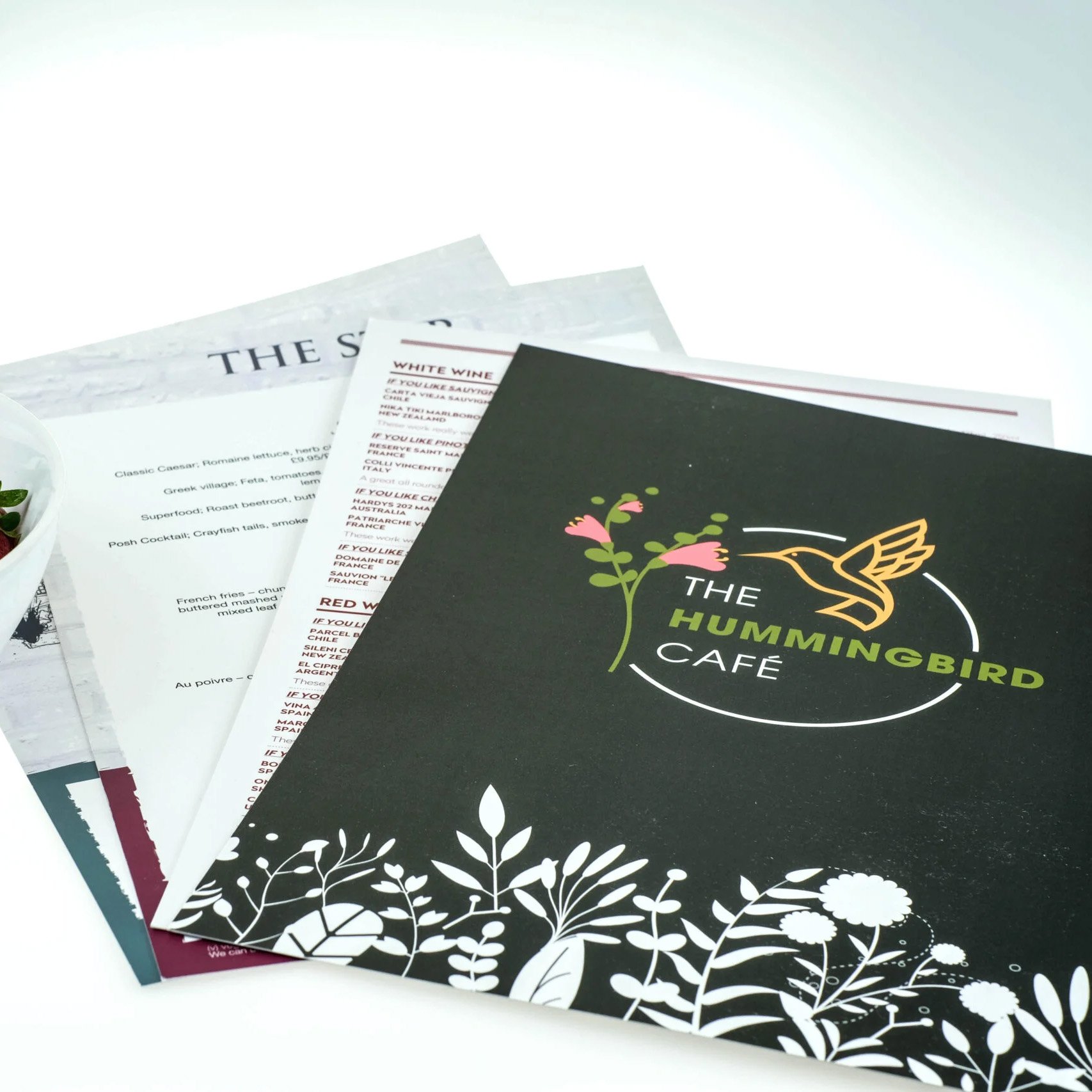 randed Menus Wine Lists and Table Talkers