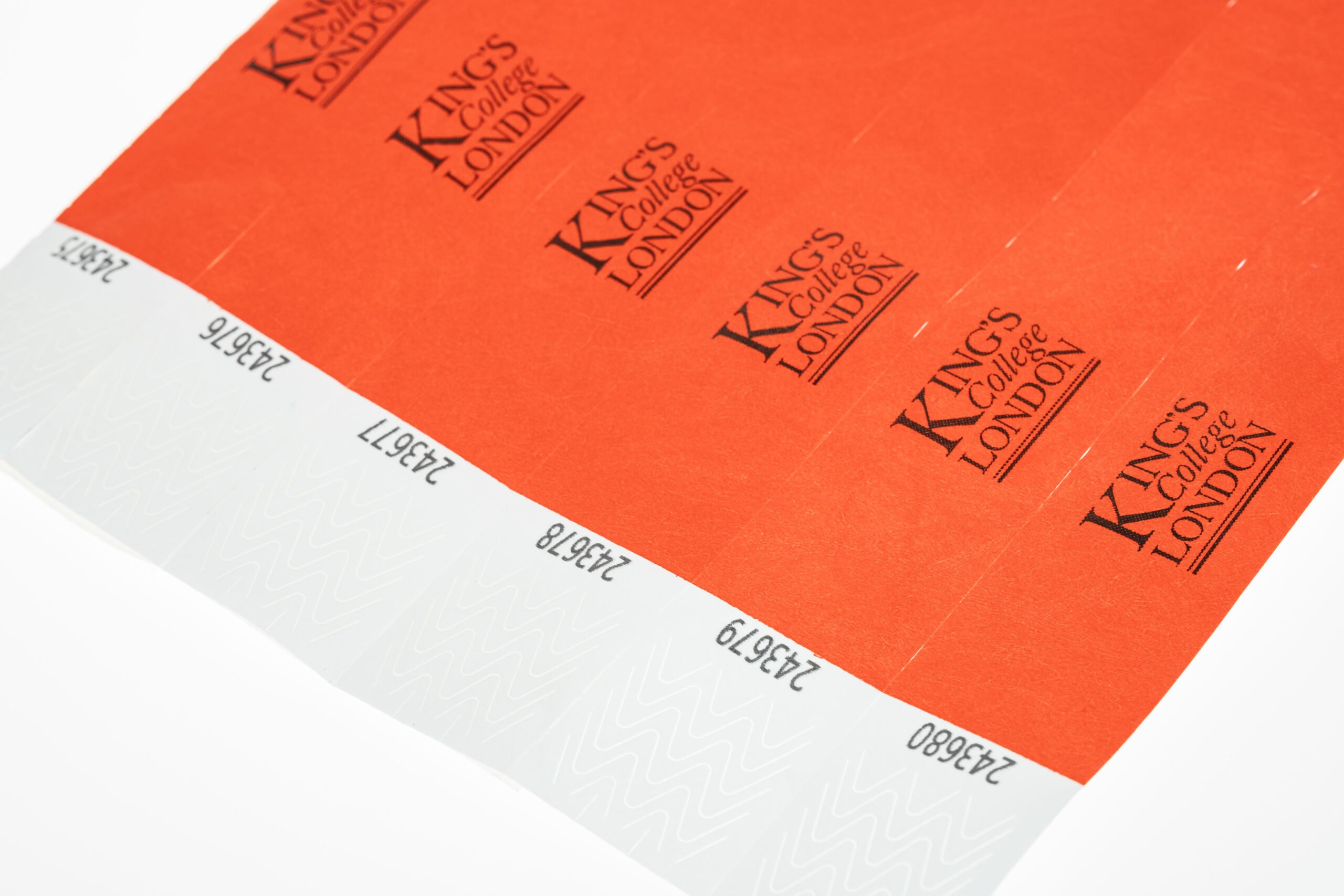 Tyvek Paper Wristbands for Kings College scaled